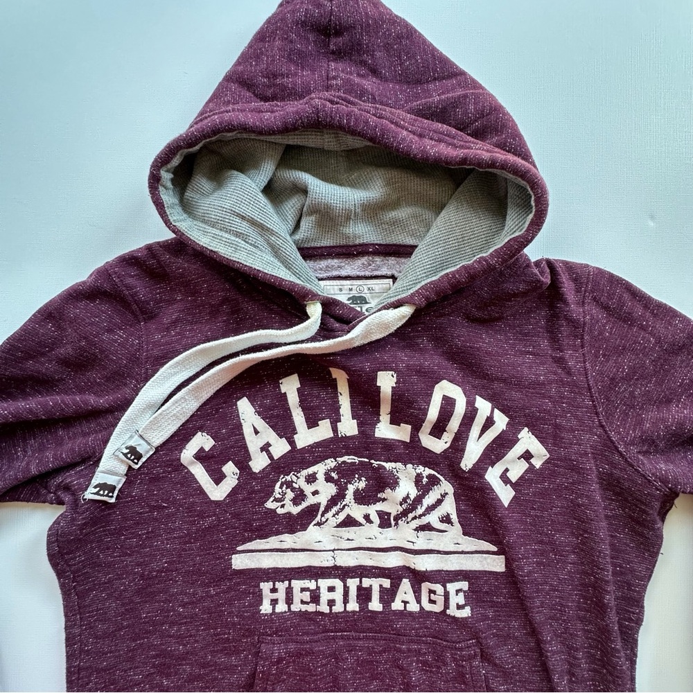 Reflex Calilove Heritage burgundy white long sleeve‎ pullover hoodie men’s large